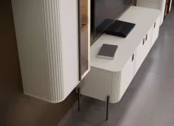 OTTO home Hängevitrine »Rondo, Wandschrank, Schwebendes Design für modernen Wohnraum« UV lackiert, Soft Close Funktion, Beleuchtung, Wandmontage