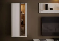 OTTO home Hängevitrine »Rondo, Wandschrank, Schwebendes Design für modernen Wohnraum« UV lackiert, Soft Close Funktion, Beleuchtung, Wandmontage