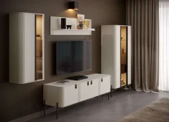 OTTO home Hängevitrine »Rondo, Wandschrank, Schwebendes Design für modernen Wohnraum« UV lackiert, Soft Close Funktion, Beleuchtung, Wandmontage