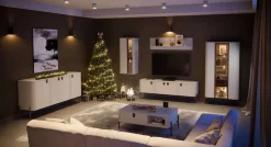 OTTO home Hängevitrine »Rondo, Wandschrank, Schwebendes Design für modernen Wohnraum« UV lackiert, Soft Close Funktion, Beleuchtung, Wandmontage