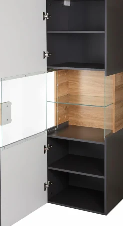 OTTO home Hängevitrine »Toledo,Höhe 159 cm trendige Glasvitrine mit dekorative MDF-Front« Vitrine mit Glasfront, ohne Beleuchtung, viel Stauraum, hochglanz