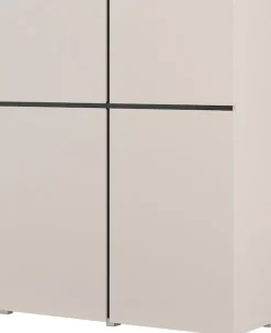 OTTO home Hochkommode »Cross,Breite 119,5 cm, moderne grifflose Hochkommode mit 4 Türen« Hochschrank mit viel Stauraum, Einlegeböden verstellbar