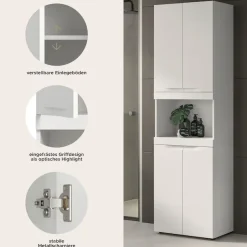 OTTO home Hochschrank »MAOI, Höhe 194 cm, 4 Türen, 1 offenes Fach« Badezimmerschrank, Schrank, Badschrank, Midischrank, Bad, Badezimmer