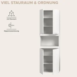 OTTO home Hochschrank »MAOI, Höhe 194 cm, 4 Türen, 1 offenes Fach« Badezimmerschrank, Schrank, Badschrank, Midischrank, Bad, Badezimmer