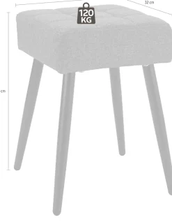 OTTO home Hocker »Louise« 1 Stk. tlg. quadratische Sitzfläche in 32 cm