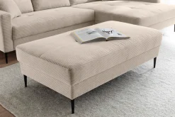 OTTO home Hocker »Summer B: 142cm, in Cord & Struktur erhältlich« schwarze Metallfüße