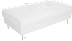 OTTO home Hocker »Summer B: 142cm, in Cord & Struktur erhältlich« schwarze Metallfüße