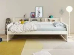 OTTO home Jugendbett »KERO, Daybed, Stauraumbett, platzsparend, Stauraum, 90x200cm« zertifiziertes Massivholz, mit Ablagefächern, Schublade optional