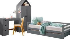OTTO home Jugendzimmer-Set »Alpi« Spar-Set, 3 Stk. tlg. Daybed, Schreibtisch mit Stauraum und Kleiderschrank in Hausoptik