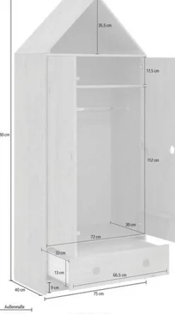 OTTO home Jugendzimmer-Set »Alpi« Spar-Set, 3 Stk. tlg. Daybed, Schreibtisch mit Stauraum und Kleiderschrank in Hausoptik