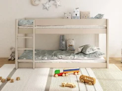 OTTO home Kinderbett »ROBIN ,Bodenbett,Etagenbett,Leiter/Einstieg seitenverkehrt montierbar« 2 Größen,Montessori Stil, zertifiziertes Massivholz