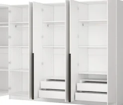 OTTO home Kleiderschrank »Annor Schlafzimmerschrank Breite 242cm hochglanz Schrank Garderobe« Drehtürenschrank mit perfekter Innenausstattung - elegante Türgriffe