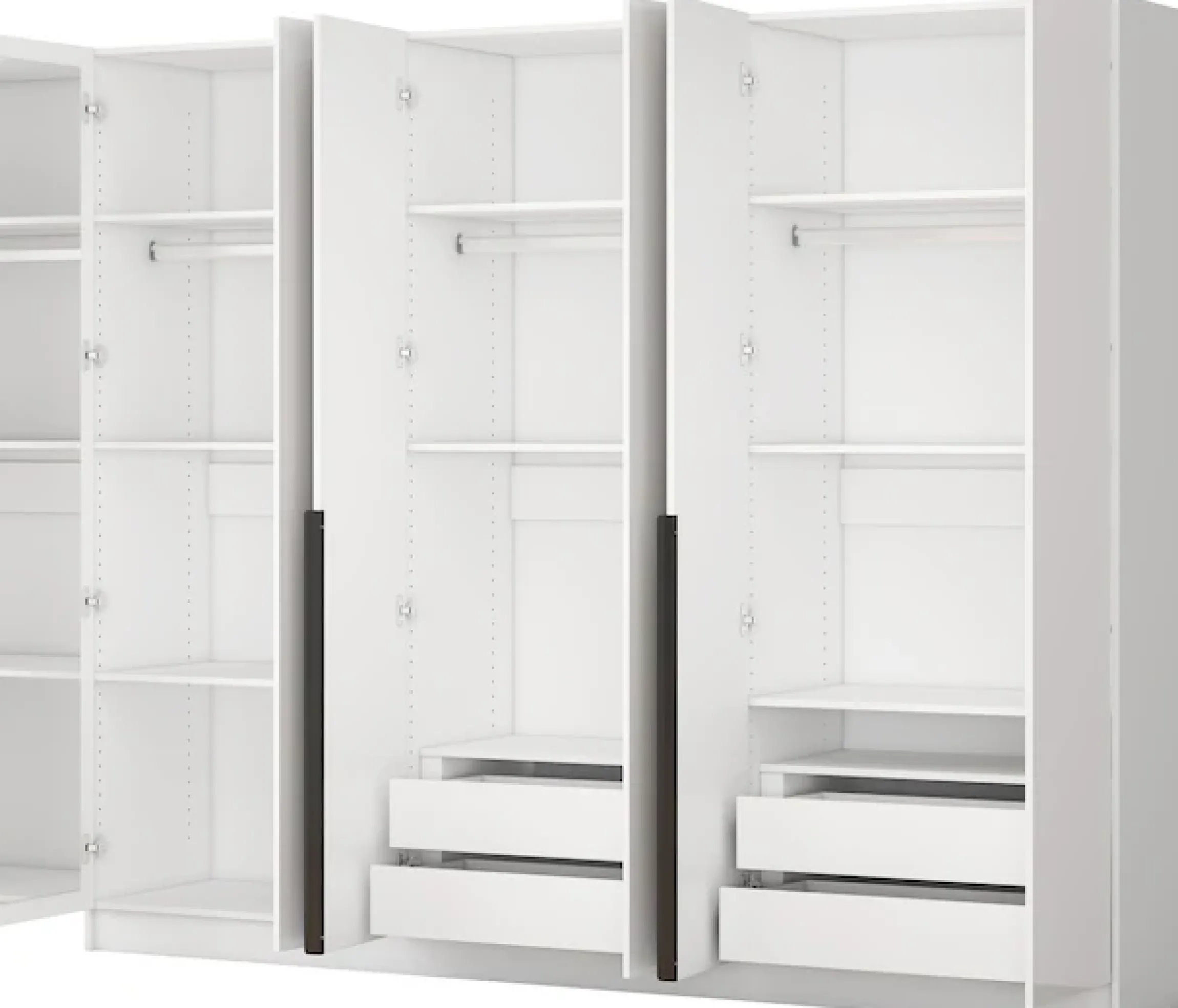 OTTO home Kleiderschrank »Annor Schlafzimmerschrank Breite 242cm hochglanz Schrank Garderobe« Drehtürenschrank mit perfekter Innenausstattung - elegante Türgriffe