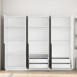 OTTO home Kleiderschrank »Annor Schlafzimmerschrank Breite 242cm hochglanz Schrank Garderobe« Drehtürenschrank mit perfekter Innenausstattung - elegante Türgriffe