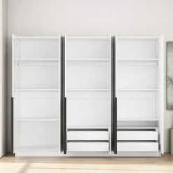 OTTO home Kleiderschrank »Annor Schlafzimmerschrank Breite 242cm hochglanz Schrank Garderobe« Drehtürenschrank mit perfekter Innenausstattung - elegante Türgriffe
