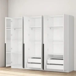 OTTO home Kleiderschrank »Annor Schlafzimmerschrank Breite 242cm hochglanz Schrank Garderobe« Drehtürenschrank mit perfekter Innenausstattung - elegante Türgriffe