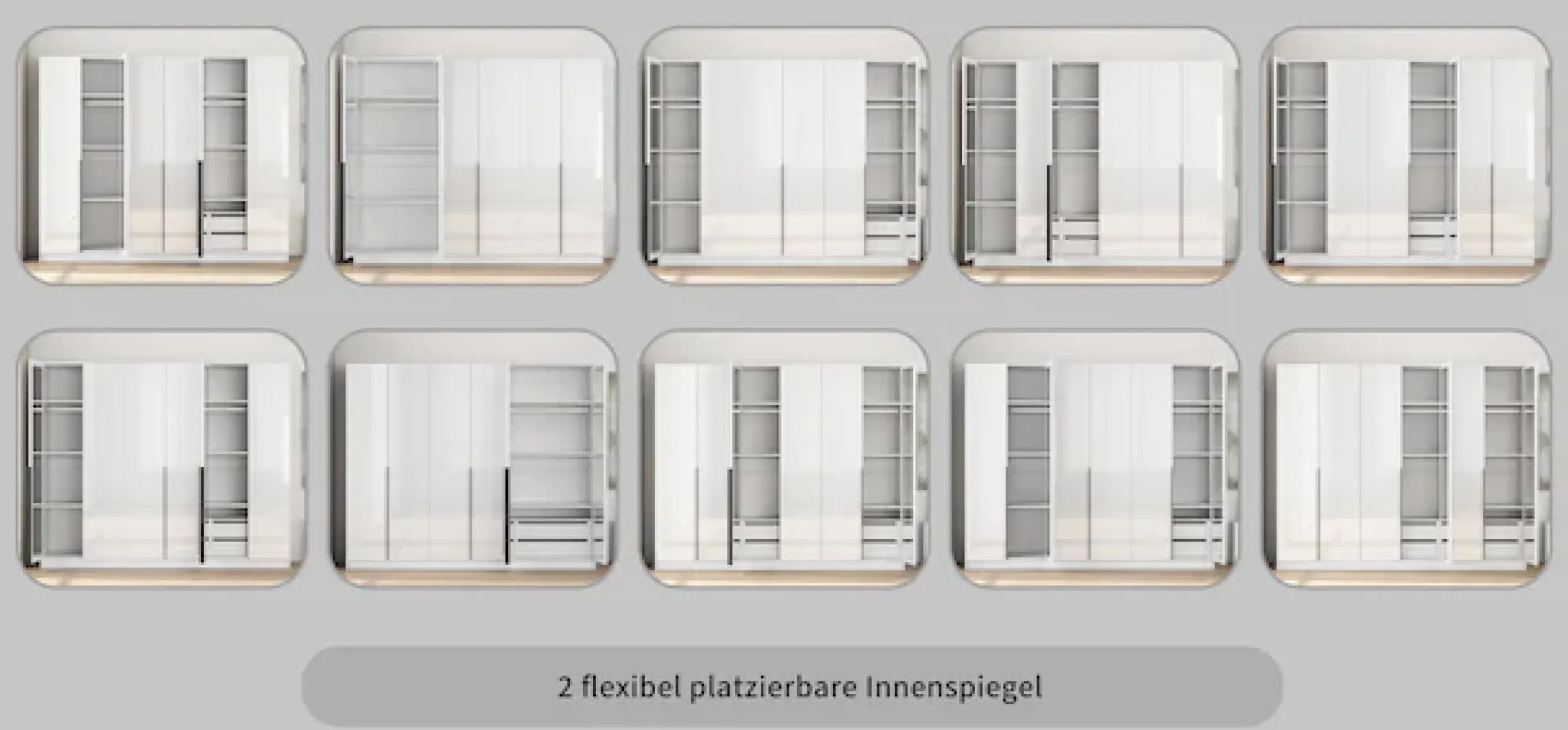 OTTO home Kleiderschrank »Annor Schlafzimmerschrank Breite 242cm hochglanz Schrank Garderobe« Drehtürenschrank mit perfekter Innenausstattung - elegante Türgriffe