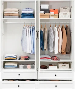 OTTO home Kleiderschrank »Arrian 160 cm Weiß | 4-türiger Drehtürenschrank im Landhausstil« EXTRA VIEL PLATZ FÜR IHRE GARDEROBE