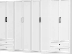 OTTO home Kleiderschrank »Arrian 320 cm Weiß | 8-türiger Drehtürenschrank im Landhausstil« XXL STAURAUM FÜR IHR ZUHAUSE