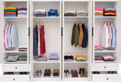 OTTO home Kleiderschrank »Arrian 320 cm Weiß | 8-türiger Drehtürenschrank im Landhausstil« XXL STAURAUM FÜR IHR ZUHAUSE