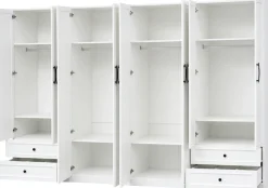 OTTO home Kleiderschrank »Arrian 320 cm Weiß | 8-türiger Drehtürenschrank im Landhausstil« XXL STAURAUM FÜR IHR ZUHAUSE