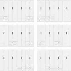 OTTO home Kleiderschrank »Arrian 320 cm Weiß | 8-türiger Drehtürenschrank im Landhausstil« XXL STAURAUM FÜR IHR ZUHAUSE