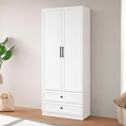 OTTO home Kleiderschrank »Arrian, weiß, 80 cm, 2 Türen, 2 Schubladen« EXTRA VIEL PLATZ FÜR IHRE GARDEROBE