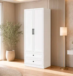 OTTO home Kleiderschrank »Arrian, weiß, 80 cm, 2 Türen, 2 Schubladen« EXTRA VIEL PLATZ FÜR IHRE GARDEROBE