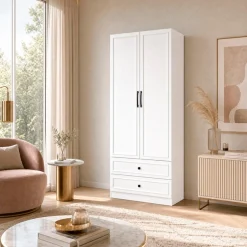 OTTO home Kleiderschrank »Arrian, weiß, 80 cm, 2 Türen, 2 Schubladen« EXTRA VIEL PLATZ FÜR IHRE GARDEROBE