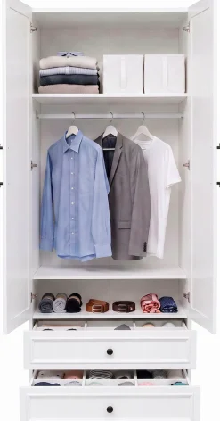 OTTO home Kleiderschrank »Arrian, weiß, 80 cm, 2 Türen, 2 Schubladen« EXTRA VIEL PLATZ FÜR IHRE GARDEROBE