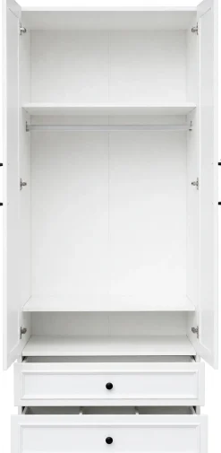 OTTO home Kleiderschrank »Arrian, weiß, 80 cm, 2 Türen, 2 Schubladen« EXTRA VIEL PLATZ FÜR IHRE GARDEROBE