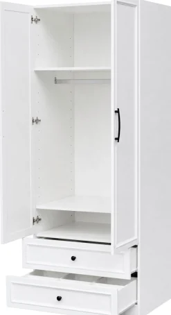 OTTO home Kleiderschrank »Arrian, weiß, 80 cm, 2 Türen, 2 Schubladen« EXTRA VIEL PLATZ FÜR IHRE GARDEROBE
