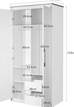OTTO home Kleiderschrank »Büsum Schlafzimmer Schrank« stabile robuste Bauweise mit optimaler Aufteilung,Schlafzimmerschrank Landhaus Design Garderobe Schrank Bestseller