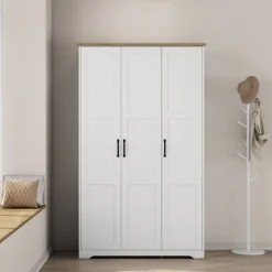 OTTO home Kleiderschrank »Emmilia Schrank Schlafzimmerschrank im Landhaus Design« Mit vielen Einlegeböden und Softclose,Landhaus Schrank mit3 Türen Breite 120,4 cm, Höhe 2m