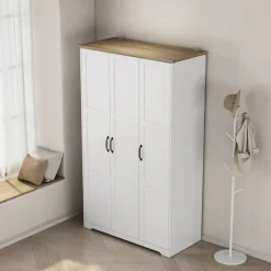OTTO home Kleiderschrank »Emmilia Schrank Schlafzimmerschrank im Landhaus Design« Mit vielen Einlegeböden und Softclose,Landhaus Schrank mit3 Türen Breite 120,4 cm, Höhe 2m