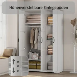 OTTO home Kleiderschrank »Emmilia Schrank Schlafzimmerschrank im Landhaus Design« Mit vielen Einlegeböden und Softclose,Landhaus Schrank mit3 Türen Breite 120,4 cm, Höhe 2m