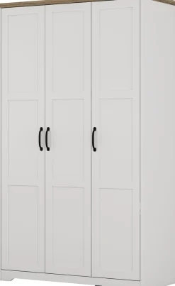 OTTO home Kleiderschrank »Emmilia Schrank Schlafzimmerschrank im Landhaus Design« Mit vielen Einlegeböden und Softclose,Landhaus Schrank mit3 Türen Breite 120,4 cm, Höhe 2m