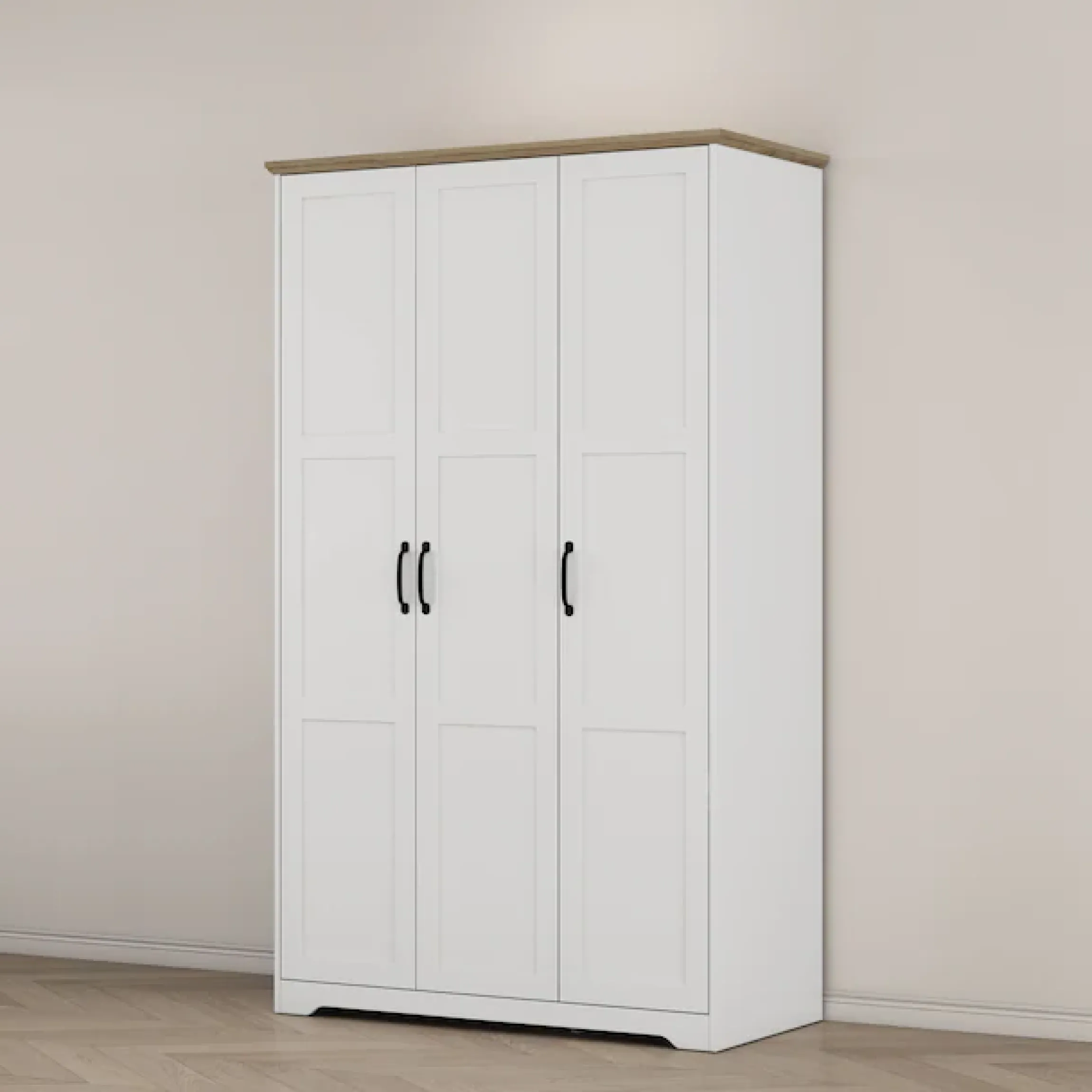 OTTO home Kleiderschrank »Emmilia Schrank Schlafzimmerschrank im Landhaus Design« Mit vielen Einlegeböden und Softclose,Landhaus Schrank mit3 Türen Breite 120,4 cm, Höhe 2m