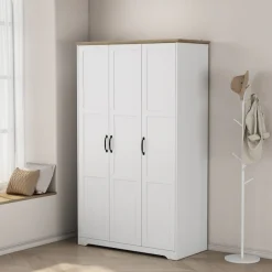 OTTO home Kleiderschrank »Emmilia Schrank Schlafzimmerschrank im Landhaus Design« Mit vielen Einlegeböden und Softclose,Landhaus Schrank mit3 Türen Breite 120,4 cm, Höhe 2m