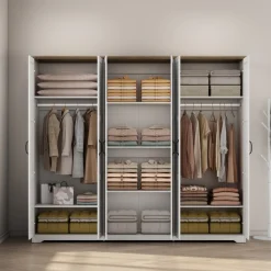 OTTO home Kleiderschrank »Emmilia Schrank Schlafzimmerschrank im Landhaus Design« Mit vielen Einlegeböden und Softclose,Landhaus Schrank mit6 Türen Breite 226,5cm Höhe 2m