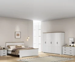 OTTO home Kleiderschrank »Emmilia Schrank Schlafzimmerschrank im Landhaus Design« Mit vielen Einlegeböden und Softclose,Landhaus Schrank mit6 Türen Breite 226,5cm Höhe 2m