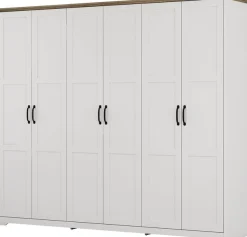 OTTO home Kleiderschrank »Emmilia Schrank Schlafzimmerschrank im Landhaus Design« Mit vielen Einlegeböden und Softclose,Landhaus Schrank mit6 Türen Breite 226,5cm Höhe 2m