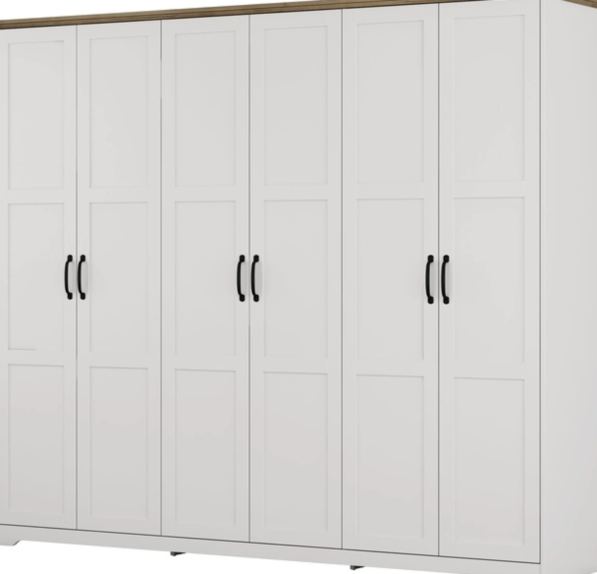 OTTO home Kleiderschrank »Emmilia Schrank Schlafzimmerschrank im Landhaus Design« Mit vielen Einlegeböden und Softclose,Landhaus Schrank mit6 Türen Breite 226,5cm Höhe 2m