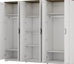 OTTO home Kleiderschrank »Emmilia Schrank Schlafzimmerschrank im Landhaus Design« Mit vielen Einlegeböden und Softclose,Landhaus Schrank mit6 Türen Breite 226,5cm Höhe 2m