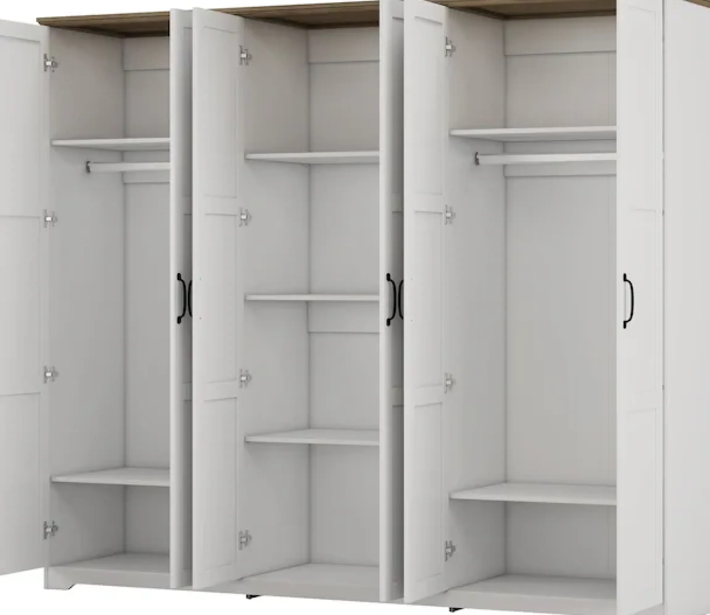 OTTO home Kleiderschrank »Emmilia Schrank Schlafzimmerschrank im Landhaus Design« Mit vielen Einlegeböden und Softclose,Landhaus Schrank mit6 Türen Breite 226,5cm Höhe 2m