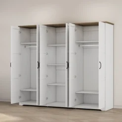 OTTO home Kleiderschrank »Emmilia Schrank Schlafzimmerschrank im Landhaus Design« Mit vielen Einlegeböden und Softclose,Landhaus Schrank mit6 Türen Breite 226,5cm Höhe 2m