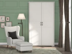 OTTO home Kleiderschrank »Evergreen, wahlweise in 3 Breiten, Höhe 224cm!« besonders dekorierter Metallgriff, Kasettenoptik in der Front,im klassischen Landhausstil,FSC-zertifiziert,hochwertige UV Lackierung