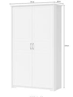 OTTO home Kleiderschrank »Evergreen, wahlweise in 3 Breiten, Höhe 224cm!« besonders dekorierter Metallgriff, Kasettenoptik in der Front,im klassischen Landhausstil,FSC-zertifiziert,hochwertige UV Lackierung