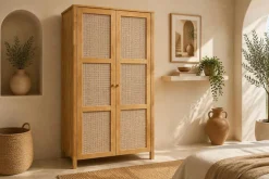 OTTO home Kleiderschrank »Hällevik Eiche - aus FSC® Massivholz, Wiener Geflecht« Türfronten mit Wiener Geflecht, FSC® Zertifizierte massive Eiche