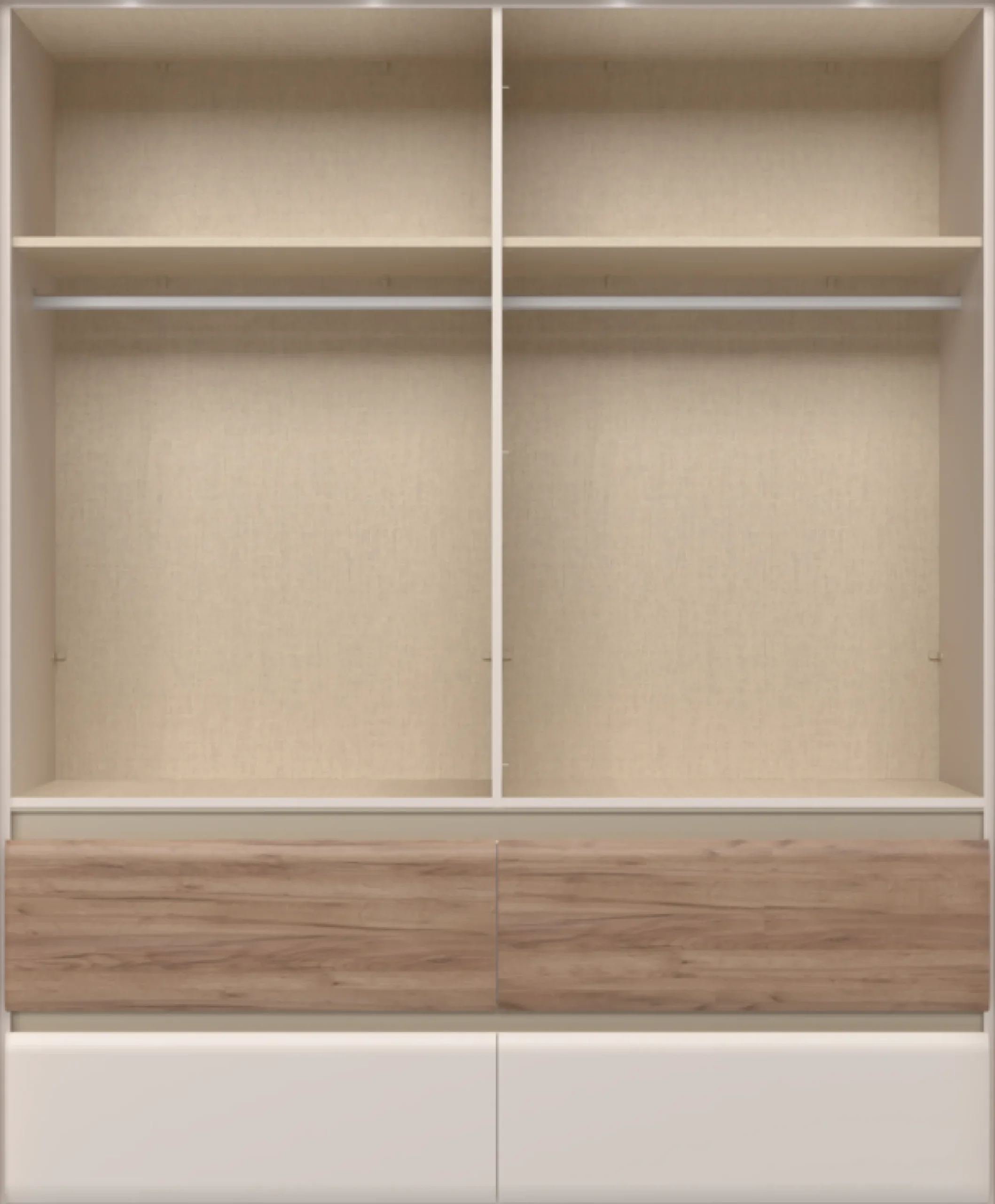 OTTO home Kleiderschrank »Invictus, UV lackiert, FSC-zertifiziert, grifflose Optik« abgerundete Schubladen aus MDF im Holzdekor, soft-close,mit Beleuchtung und Spiegel, in 4 Breiten, hoher Schrank (226cm)